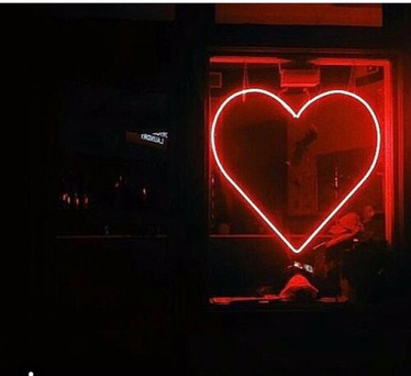 Neon red heart love sign Neon red sign light